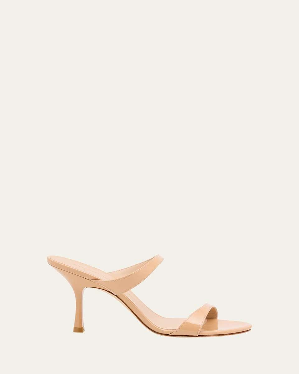 Nudist Patent Leather Dual-Strap Sandals
